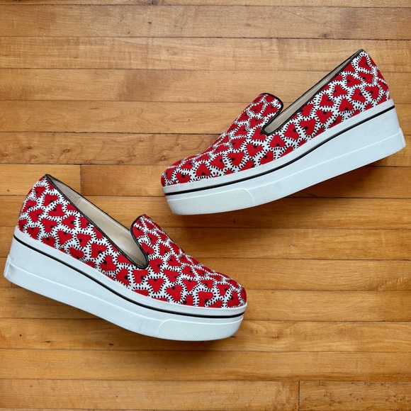 STELLA MCCARTNEY Hearts Binx Slip-On Wedge Platform Sneaker Women's Size EU 40 - Picture 2 of 14